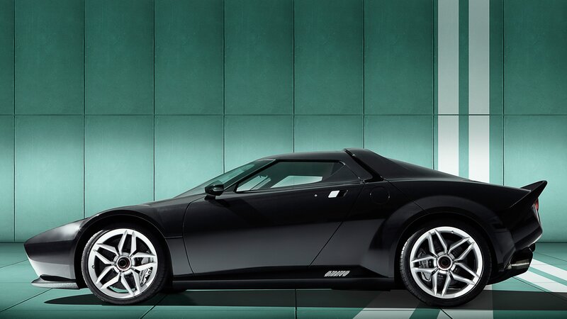 black sports car in studio