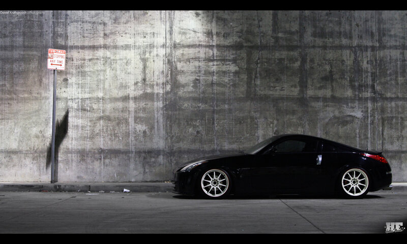 Black sports car in tunnel