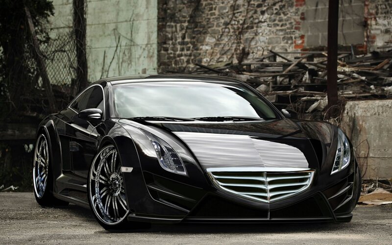 black sports car in urban setting