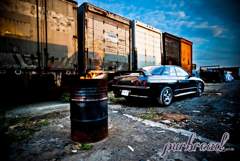Black Sports Car in Yard