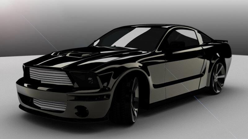 Black Sports Car — Neutral, 3d Render, Hood Scoop