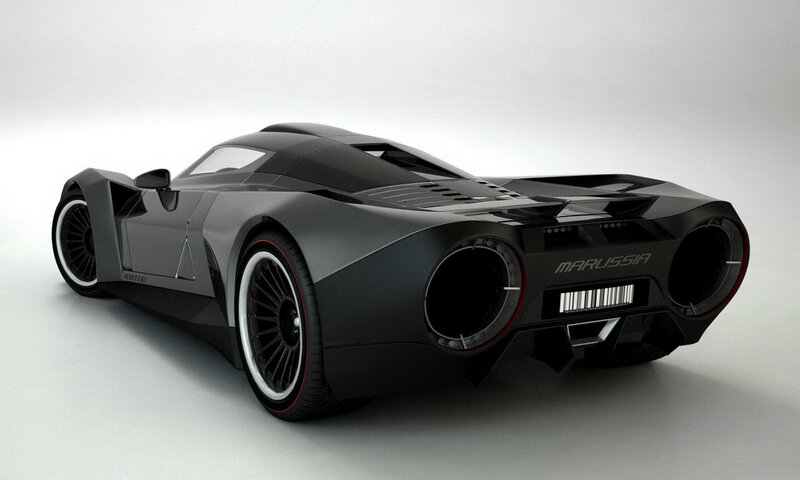 Black Sports Car — Neutral, 3d Render, Wheels, Exhaust, Windows