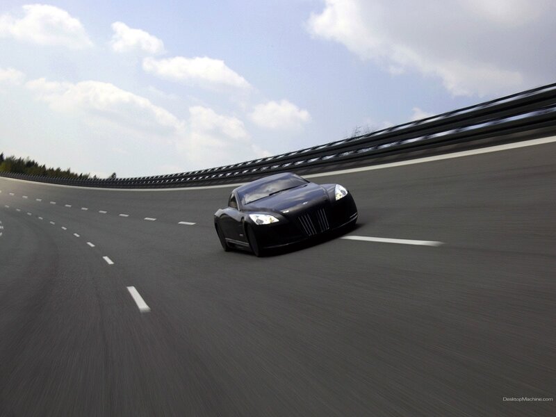 Black sports car on a racetrack
