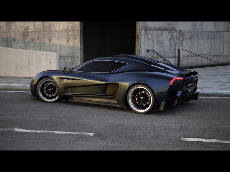 Black sports car on asphalt