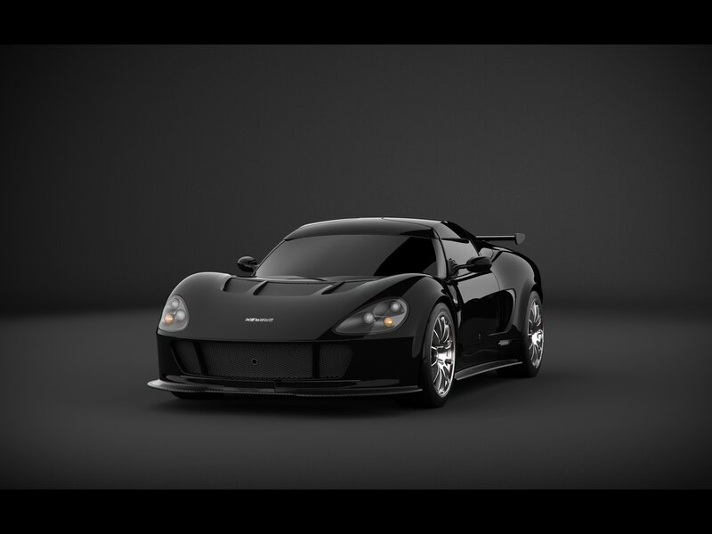 black sports car on dark background