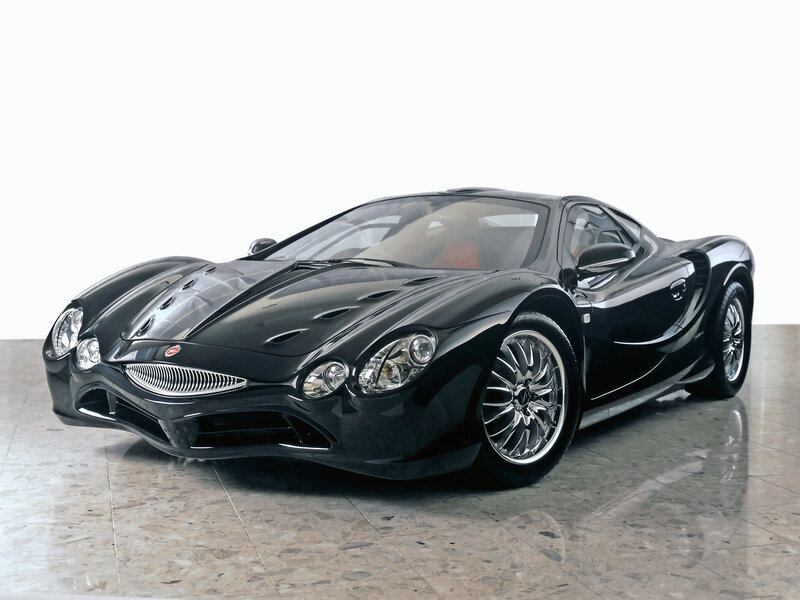 black sports car on display