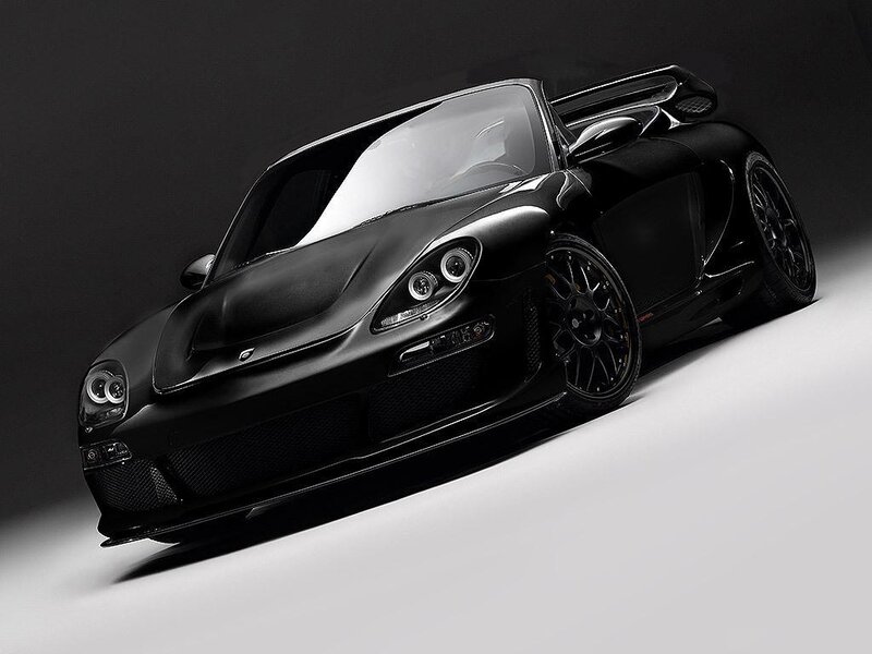 black sports car on display