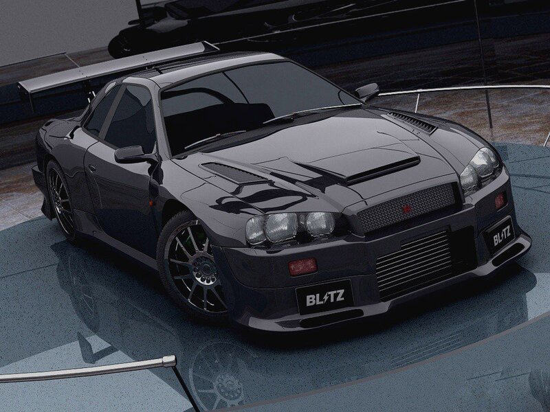black sports car on display