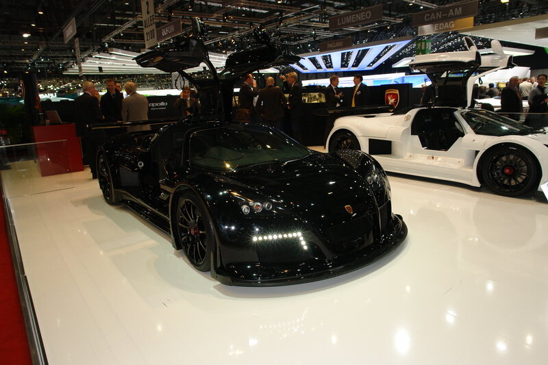 Black Sports Car on Display — Showroom