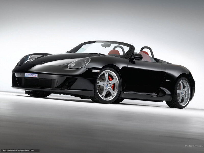 Black sports car on display