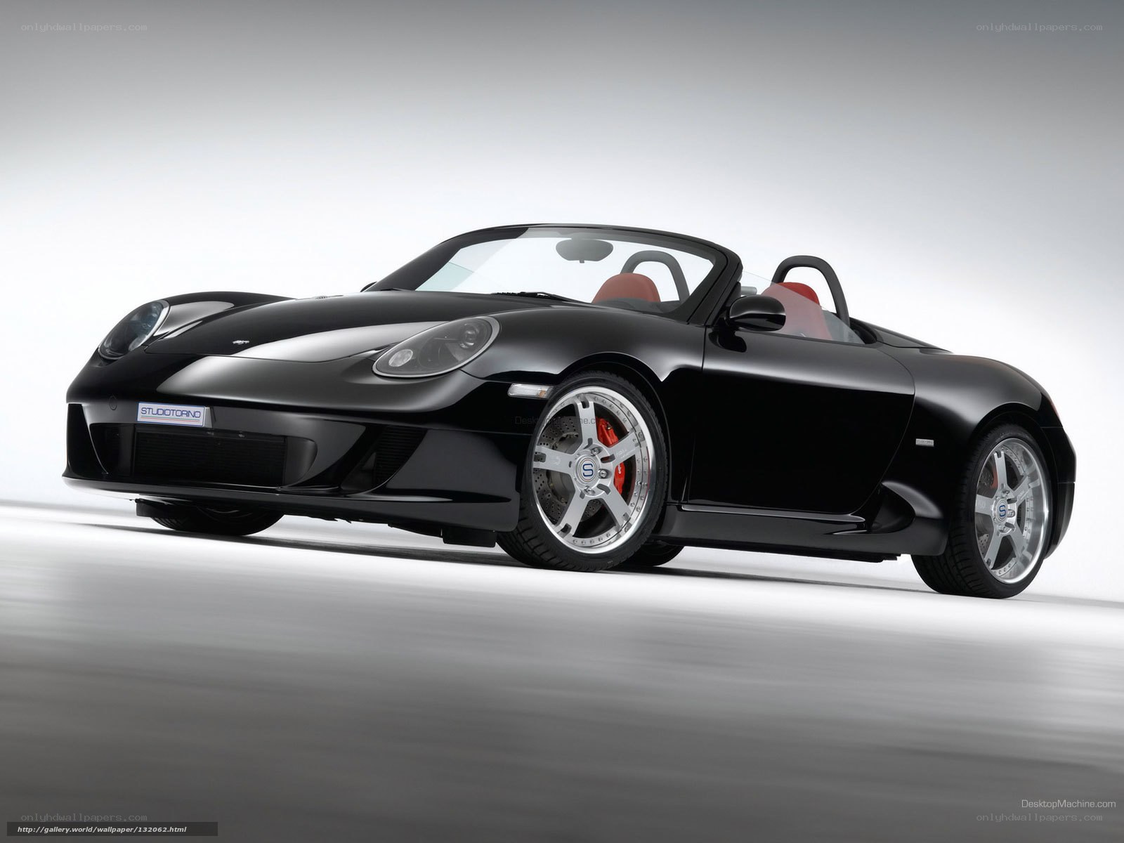 Black sports car on display