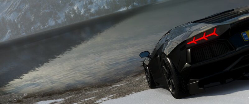 Black Sports Car on Ice
