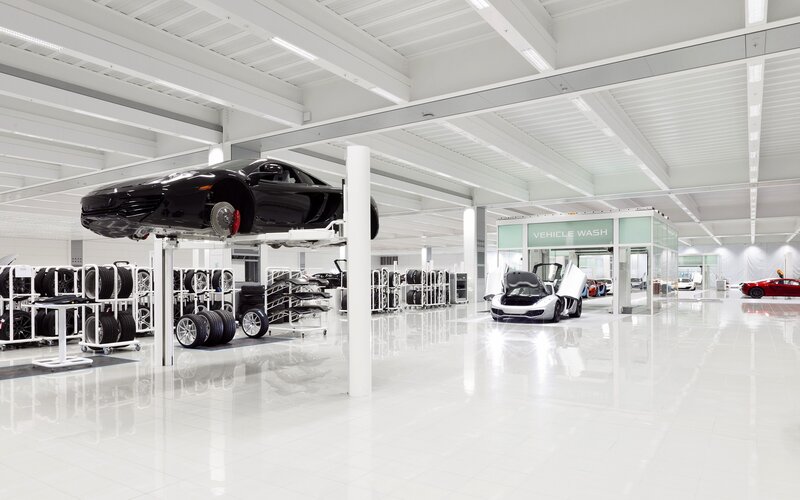 Black Sports Car on Lift