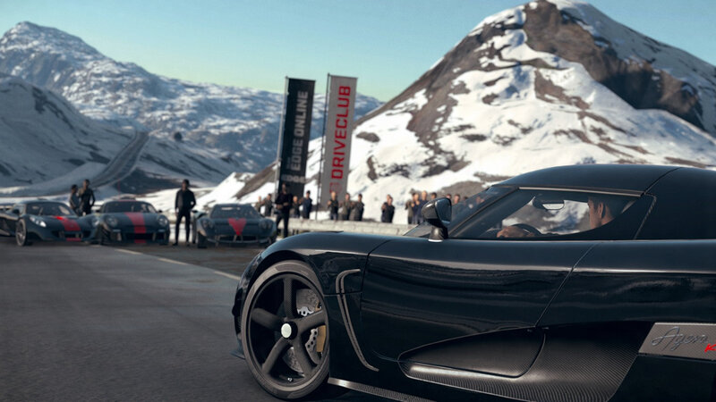 Black Sports Car on Mountain Road — Dramatic