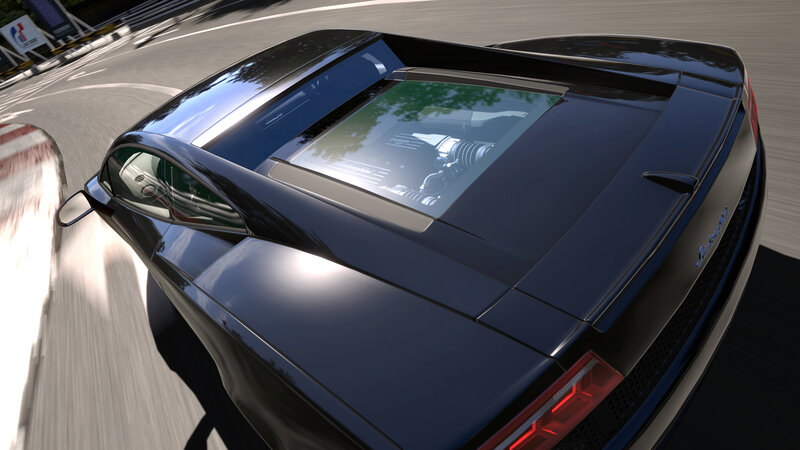 Black sports car on racetrack