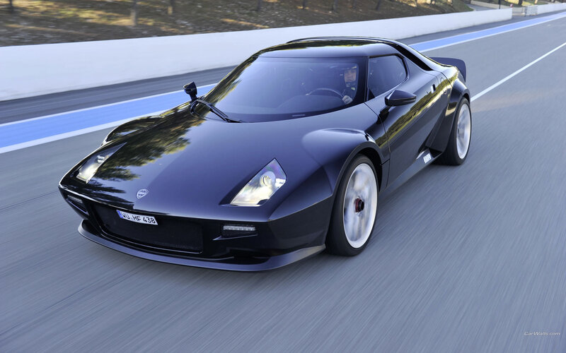 black sports car on racetrack