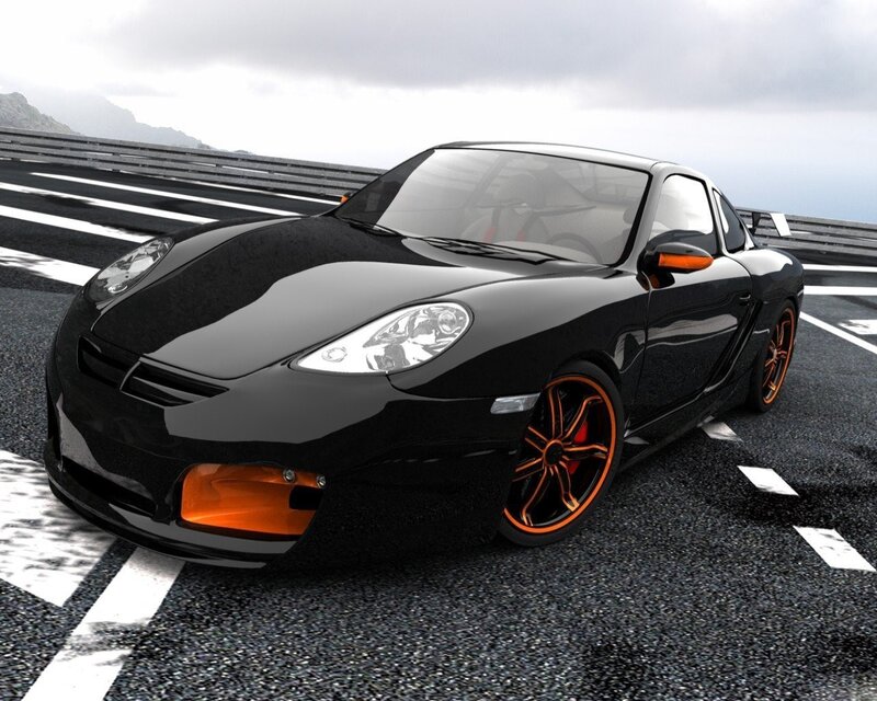 black sports car on racetrack
