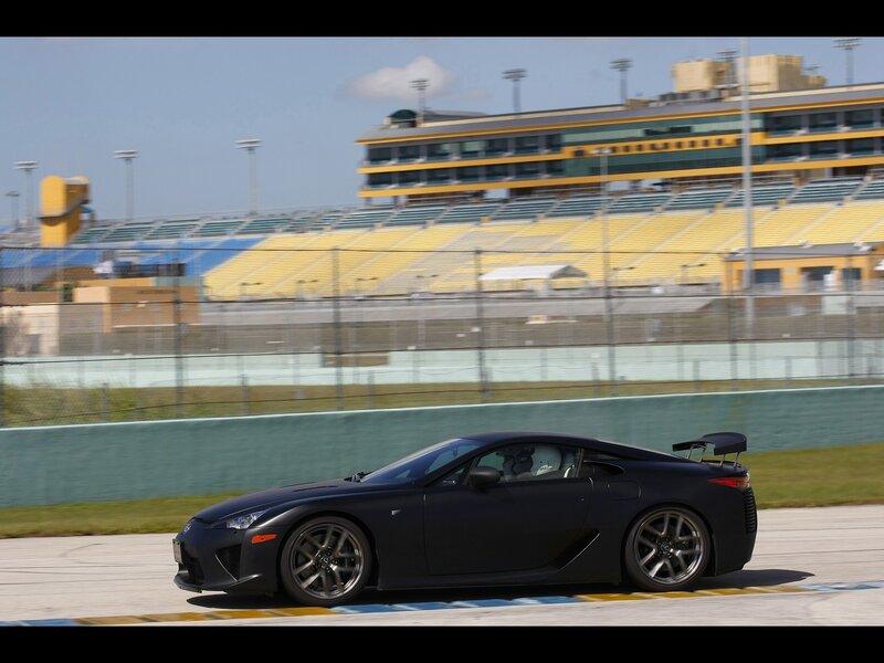 Black sports car on racetrack