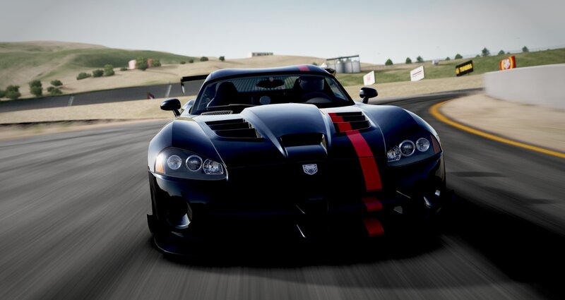 Black sports car on racetrack