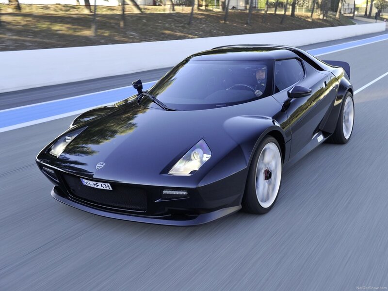 black sports car on racetrack