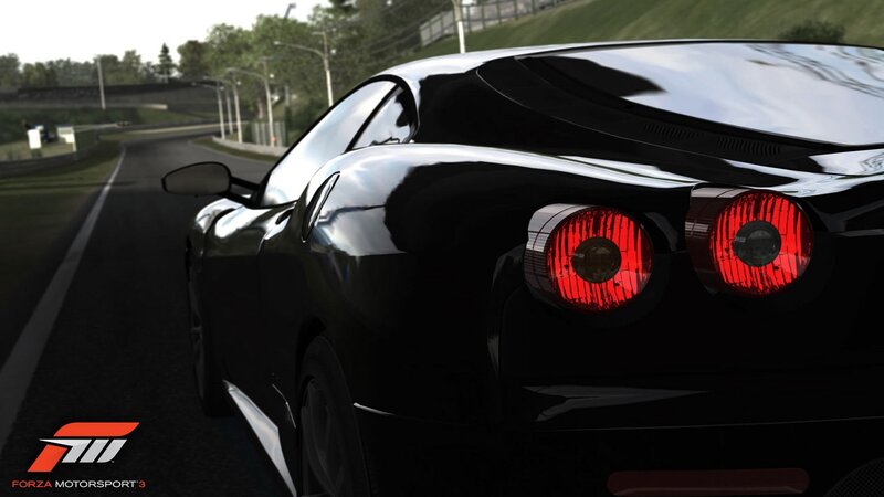 Black sports car on racetrack