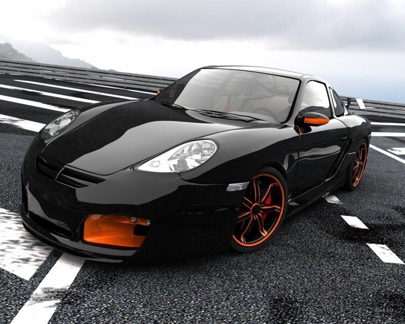black sports car on racetrack