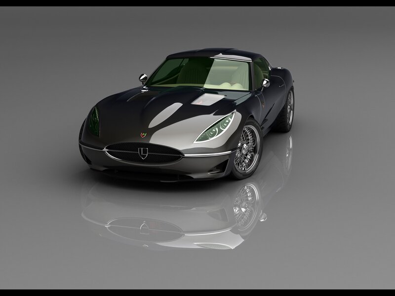 black sports car on reflective surface