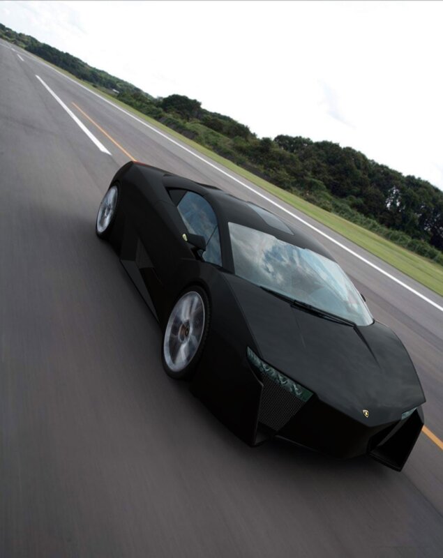 Black sports car on road