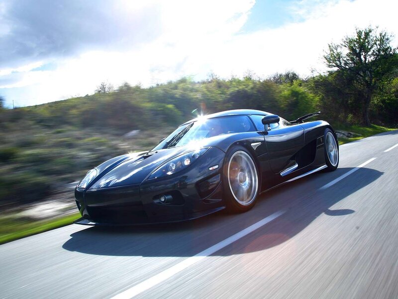 black sports car on road