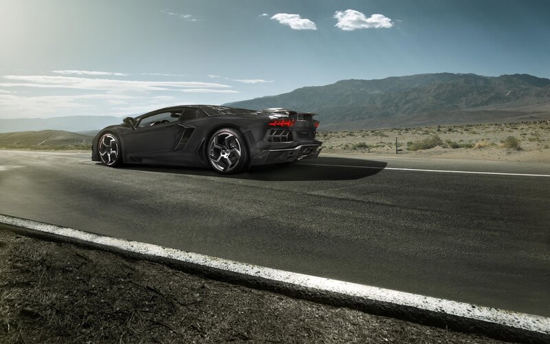 Black Sports Car on Road — Dramatic, Afternoon, Photograph, Mountains, Desert, Gray
