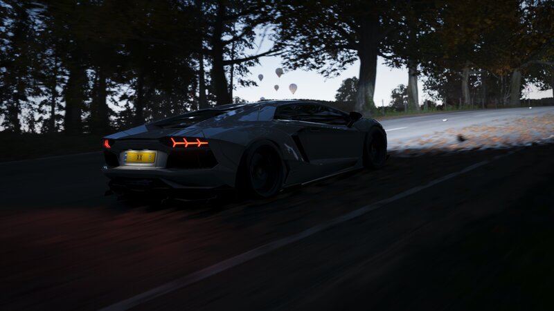 Black Sports Car on Road — Dramatic, Night