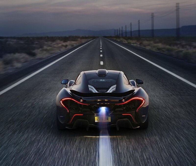 Black Sports Car on Road — Dramatic, Sunset, Photograph, Desert