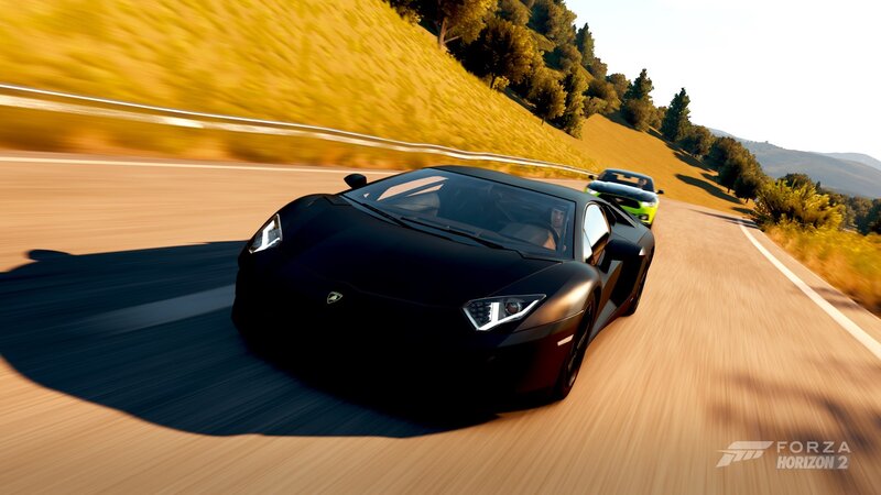 Black Sports Car on Road — Dynamic, Afternoon, 3d Render, Green Car
