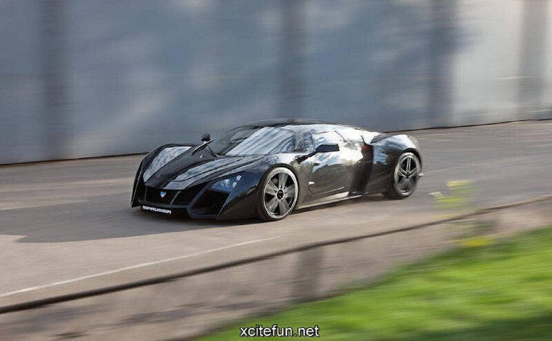 Black Sports Car on Road — Dynamic, Afternoon