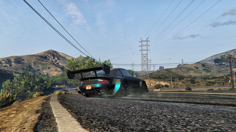 Black Sports Car on Road — Gray, Calm