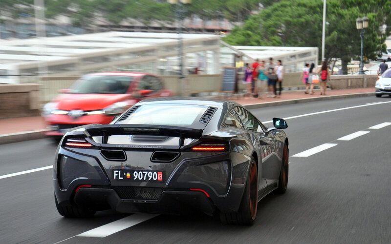 Black Sports Car on Road — Gray, Dynamic