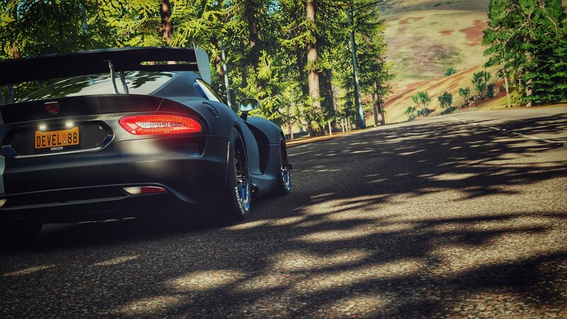 Black Sports Car on Road — Gray, Serene, Afternoon