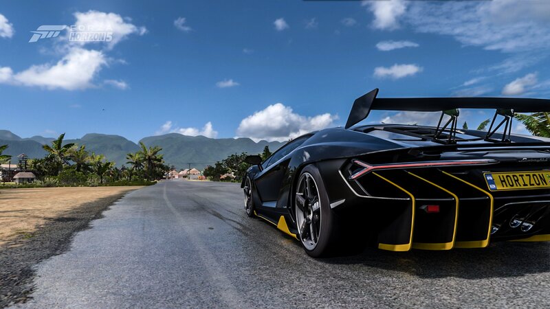 Black Sports Car on Road — Serene, Afternoon, 3d Render, Mountains