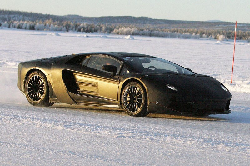 Black Sports Car on Snow