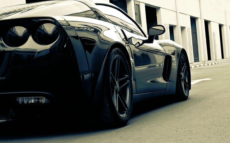 black sports car on street