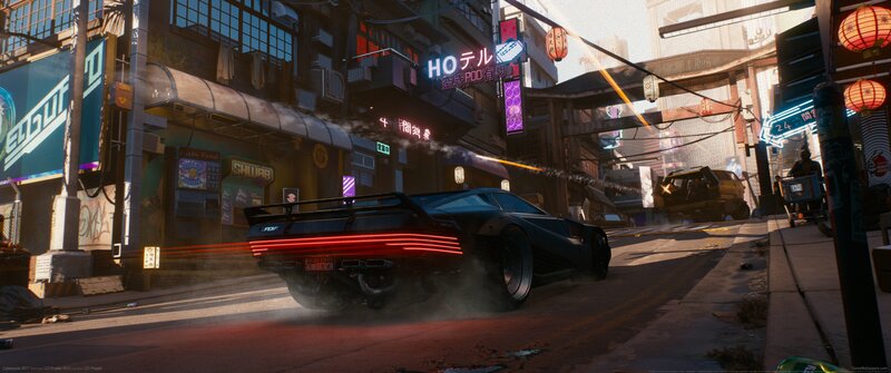 Black Sports Car on Street — Dramatic, Afternoon