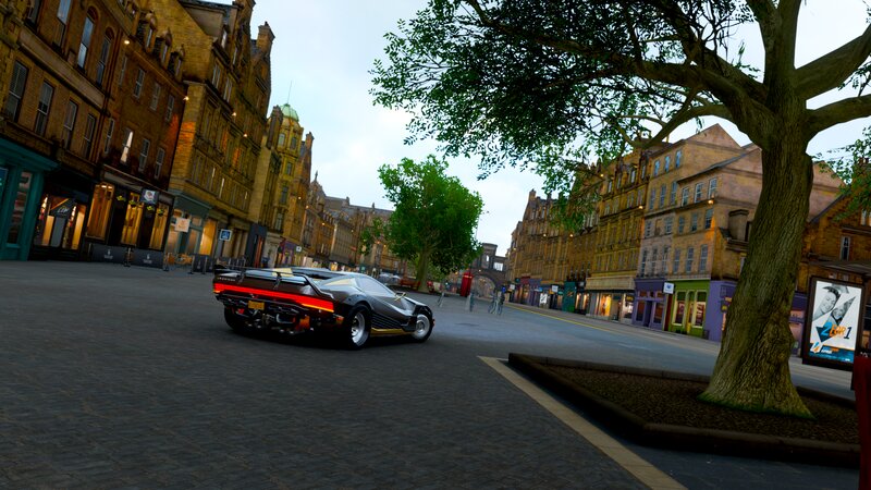 Black Sports Car on Street — Gray, Calm