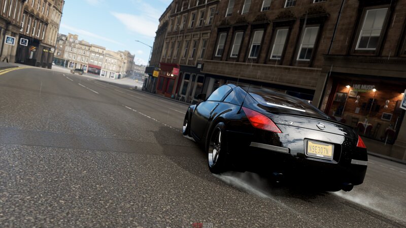 Black Sports Car on Street — Urban, Afternoon