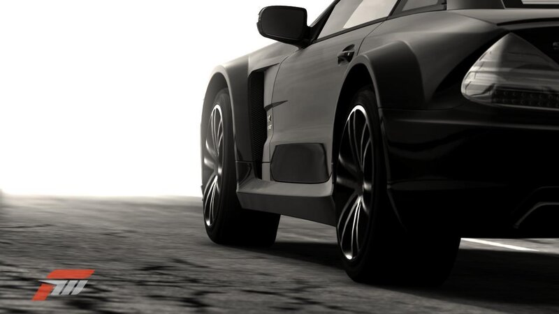 black sports car on track
