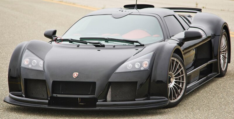 black sports car on track