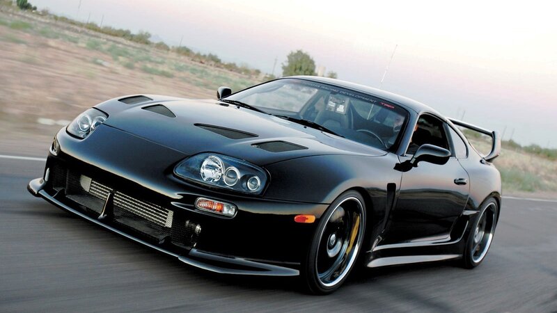 black sports car on track