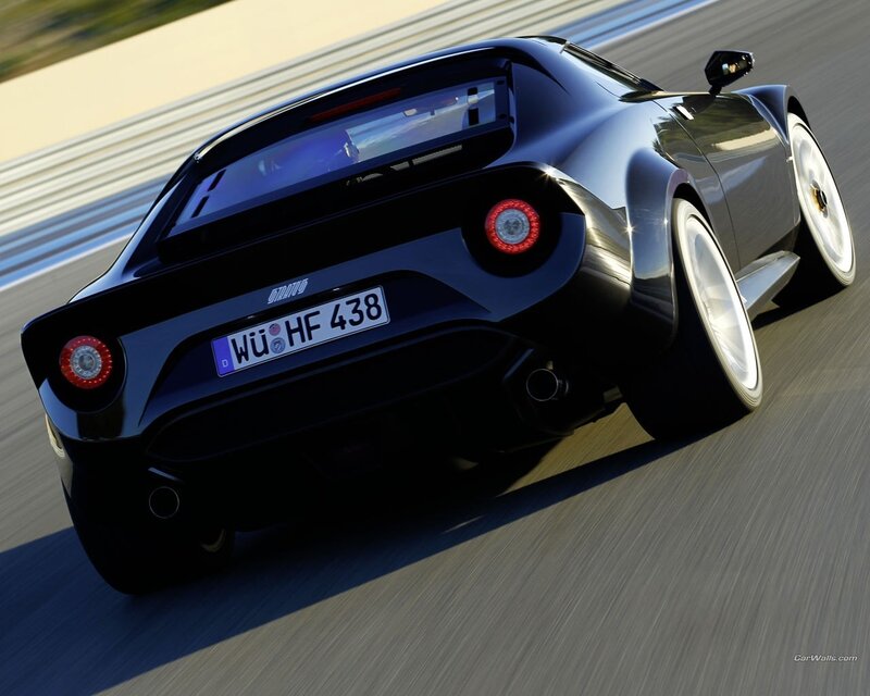 black sports car on track
