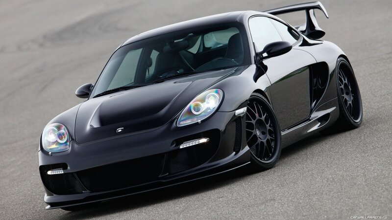 black sports car on track