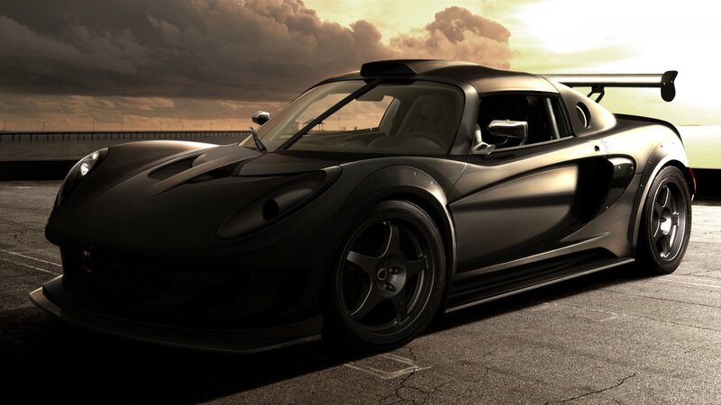 black sports car on track