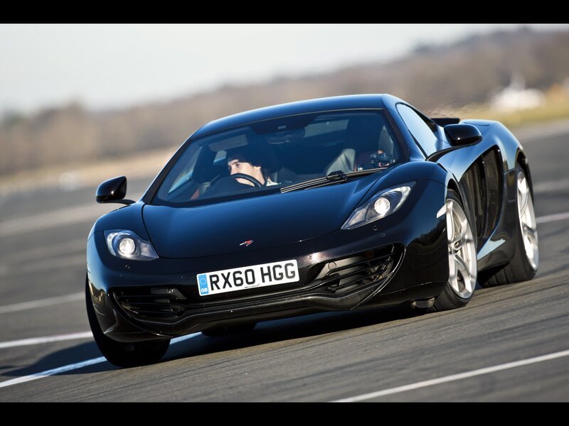 black sports car on track